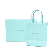 ティファニー TIFFANY & CO. ミニショッピングトートバッグ ショルダーバッグ 2WAY レザー ティファニーブルー レディース_画像9