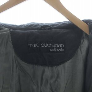 マークブキャナン MARC BUCHANAN レザージャケット 長袖 ジップアップ ステンカラー 総柄 36 S 黒 ブラック ■GY18 /MQ メンズの画像4