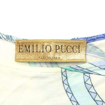 エミリオプッチ EMILIO PUCCI イタリア製 ワンピース ノースリーブ ロング アシンメトリー 花柄 総柄 38 S 青 ブルー 白 ホワイト_画像4