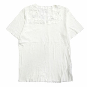 14ss メゾンマルジェラ Maison Margiela 20周年記念 限定 エイズ Tシャツ カットソー カットオフ S 白 レディース
