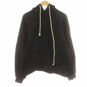 my beautiful landlet 30/7 FLEECY FABRIC BIG HOODIE パーカー プルオーバー オーバーサイズ 切替 長袖 0 XS 黒 ブラック メンズ