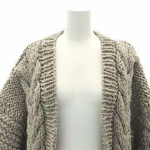 トゥデイフル TODAYFUL Cable HandKnit Cardigan ニット カーディガン 長袖 フロントオープン ウール 38 M グレージュ_画像4