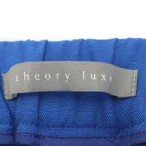 セオリーリュクス theory luxe COTTON LINEN STRETCH PENNA パンツ テーパード 麻 リネン混 40 M 青 ブルー /AT ■OS レディース_画像3