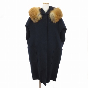  Adore ADORE AVAbe strong fox fur hood no sleeve wool 531-8281902 navy blue navy 36 S rank #SM1 lady's 