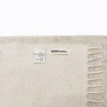 エルメス HERMES マルジェラ期 マフラー リバーシブル カシミヤウール イタリア製 ホワイト グレー 0321 メンズ レディース_画像4