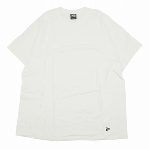 ニューエラ NEW ERA Tシャツ 半袖 ロゴ プリント ワンポイント クルーネック 丸首 プルオーバー カットソー トップス コットン100％ XL 白