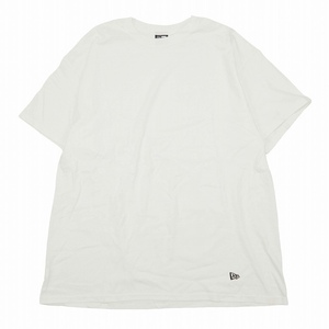 ニューエラ NEW ERA Tシャツ 半袖 ロゴ プリント ワンポイント クルーネック 丸首 プルオーバー カットソー トップス コットン100％ XL 白