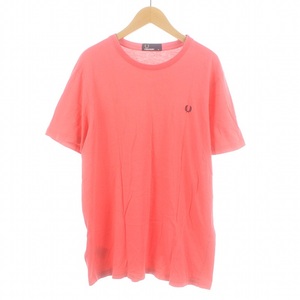 フレッドペリー FRED PERRY Tシャツ カットソー クルーネック プルオーバー 半袖 ワンポイント M ピンク 紺 ネイビー M6332 /SI23