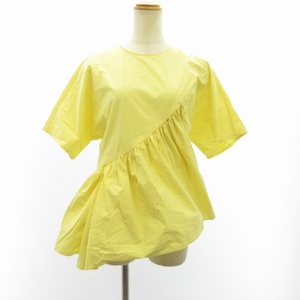デプレ DES PRES トゥモローランド 美品 コットン 半袖ブラウス シャツ 黄色 イエロー 36 約M ■122 レディース