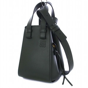 ロエベ LOEWE ハンモックバッグ コンパクト クラシックカーフ ハンドバッグ ショルダーバッグ 2WAY 緑 ダークグリーン A538H13X10 /KH ■OH