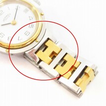 エルメス HERMES オルロジェ クリッパー 腕時計 アナログ デイト クォーツ 2針 CL4.220 文字盤ホワイト シルバーカラー ウォッチ_画像5