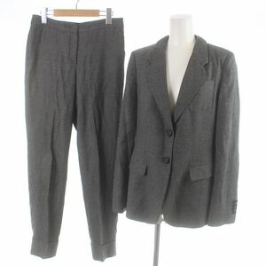  Armani koretsio-ni suit setup top and bottom tailored jacket 2B pants herringbone 42 XL gray charcoal /SI13
