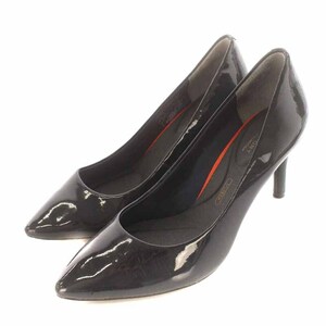 Rock Port Rockport Pumps Эмаль направлена ​​на высокий Heal US5.5 22,5 см. Черные черные /Yi5 Ladies