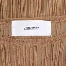 JANESMITH ジェーンスミス RANDOM PLEATS BOAT NECK TOP カットソー 長袖 シアー シースルー F 茶 ブラウン /AT ■OS レディース_画像3