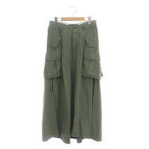 マディソンブルー MADISONBLUE 22AW Cargo Long Sk Remake Lbs スカート ロング マキシ丈 カーゴ フレア 01 カーキ /MI ■OS レディース_画像1