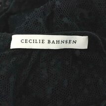 セシリーバンセン CECILIE BAHNSEN ドット柄チュールワンピース ロング丈 マキシ丈 七分袖 インナーワンピ付き US2 XS 黒_画像3