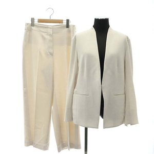 セオリーリュクス LIFT DONNA A LIFT SAMARI スーツ セットアップ 上下 カラーレスジャケット パンツ スラックス 42 オフホワイト