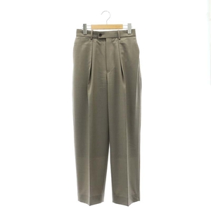 マーカウェア MARKA WARE 22SS CLASSIC FIT TROUSERS 3 トラウザーズパンツ スラックス テーパード タック 1 モカ /ES メンズ