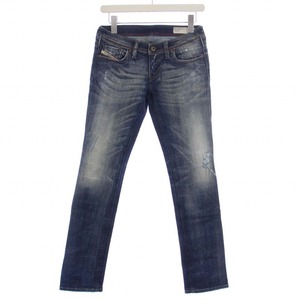 ディーゼル DIESEL LOWKY STRETCH デニムパンツ ジーンズ ジップフライ USED加工 W24L30 インディゴ WASH0800M /BM レディース