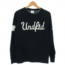 アンディフィーテッド UNDEFEATED Tシャツ ロンT カットソー 袖ロゴ プリント 長袖 S 黒 ブラック 白 ホワイト /TK メンズ_画像1