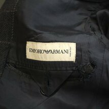 エンポリオアルマーニ EMPORIO ARMANI テーラードジャケット 3B ウール チェック柄 総裏地 サイドベンツ 36 S 濃紺 ネイビー /AQ_画像4