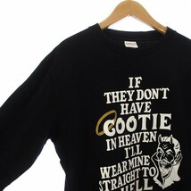 クーティー COOTIE Tシャツ カットソー 長袖 プリント 総柄 ロゴ コットン L 黒 ブラック /AQ ■GY03 メンズ_画像5