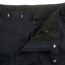 HOUSE STYLE OF ISETAN MITSUKOSHI スーツ セットアップ テーラードジャケット 背抜き パンツ スラックス ジップフライ ストライプ 紺_画像8