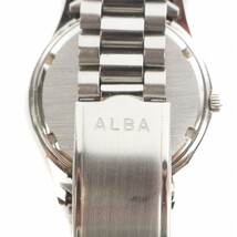 セイコー SEIKO アルバ ALBA 腕時計 ウォッチ クォーツ デイト カレンダー付き 黒文字盤 ロゴ シルバー色 7N32-K004 ■GY11 /MQ メンズ_画像7