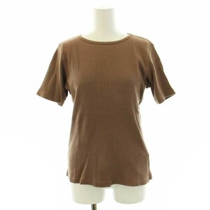 フィルメランジェ FilMelange RHC カットソー Tシャツ 半袖 リブ 茶 ブラウン /KQ レディース