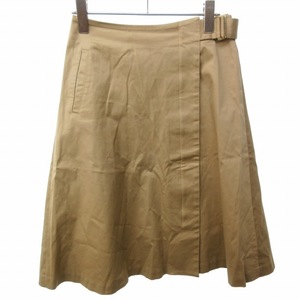  La Totalite La TOTALITE beautiful goods LAP skirt front Zip ko ton long height beige 36 approximately S 0320 #023 lady's 