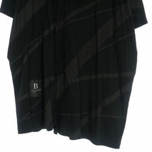 ヨウジヤマモト YOHJI YAMAMOTO B/DIAGONAL FRENCH プリント Tシャツ カットソー 2 黒 ブラック NW-T57-074 レディース_画像4