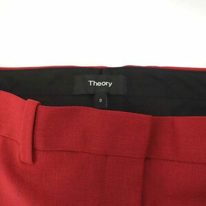 セオリー theory TRACEABLE.WOOL TAILORED.TROUSER パンツ スラックス ジップフライ ウール 0 S 赤 レッド /YQ ■OSの画像3
