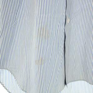 COMME des GARCONS HOMME DEUX 17AW AD2017 シャツ 長袖 ストライプ柄 スカーフ柄 切替 コットン 絹 S サックスブルー 白 メンズの画像8