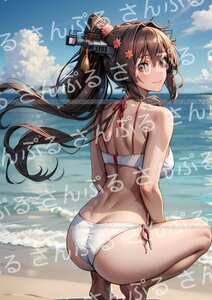 1ej [おまけあり] 艦隊これくしょん 大和 同人ポスター A4サイズ 光沢 高品質イラスト アート アニメ 漫画 ゲーム 美女 艦これ 艦娘 やまと