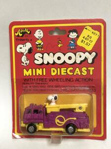 トミカ 輸出 3-2 Aviva Snoopy Mini-diecast いすゞ スクアート消防車 Pocket Cars 香港製