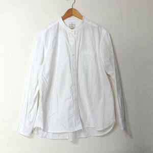 【送料無料】無印良品スタンドカラーシャツ/オックスフォード生地　レディースLサイズ　白　MUJI　