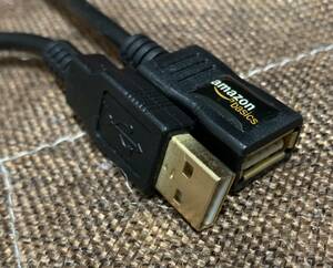 【中古】Amazon Basics USB 2.0 延長ケーブル 約 1m (タイプAオス - タイプAメス) 2本セット