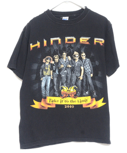 GS7623 ヒンダー HINDER Tシャツ M 肩48 ロック メール xq