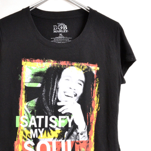 GS7977 ボブマーリー BOB MARLEY Tシャツ 女性 XL 肩40 メール xq