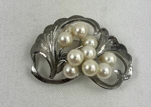 (HI)ブローチ パール　真珠　シルバー　silver 950 本真珠　重量約17.3g 