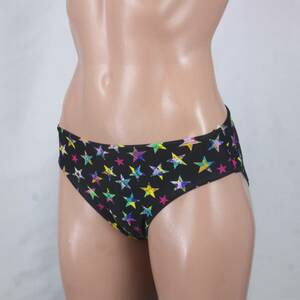 K9752★カラフル 星柄 STAR かわいい 黒 ピンク 黄色 つるすべ 150サイズ 女子 レディース 水着ボトム ビキニパンツ スイムショーツ 衣装