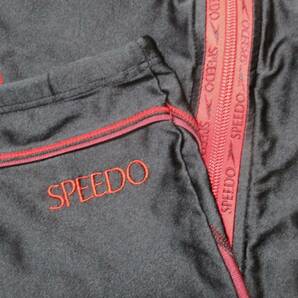 K9986★スピード speedo セパレート 黒×赤 JASPO ジッパー つるすべ Lサイズ レディース水着 ツーピース フィットネス ジム プール 水泳 の画像5