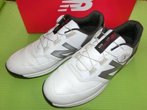 処分!!NEW BALANCE GOLFシューズ 人気色!!BOA搭載!ホワイト×シルバー系! MGB996G2 26.0cm 中古良品を処分です!!