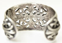 CHROME HEARTS クロムハーツ FLRL CRS CUFF フローラルクロスワイドカフ バングル ブレスレット オールドモデル_画像5