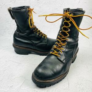 【希少】レッドウイング RED WING ロガーブーツ ロング レースアップ 黒 ブラック 10 28cm ホワイツ型 アウトドア トレッキング マウンテン