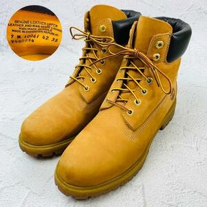 【良品】Timberland ティンバーランド 6インチ プレミアムブーツ イエローブーツ 9M 27cm 圧着ソール ラギット ラバー コマンドソール