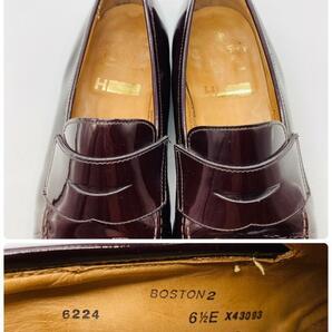 【良品】Crockett&Jones クロケットアンドジョーンズ BOSTON2 ローファー 赤茶 バーガンディ 6.5 25cm オーセンティック 紳士靴 エナメルの画像8