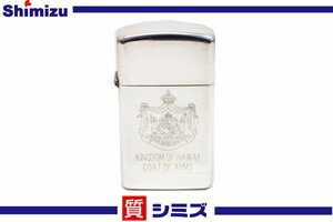 1円【ZIPPO】ジッポ スリム スターリングシルバー オイルライター KINGDOM OF HAWAII COAT OF ARMS ロゴ 喫煙具◆質屋