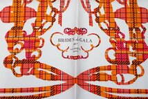 1円【HERMES】未使用品 エルメス ガヴロッシュ プチカレ45 BRIDES de GALA シルク100％ スカーフレディース アクセサリー◆質屋_画像4