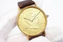 1円【TISSOT】稼働品 ティソ コインウッチ メンズ腕時計 クオーツ ゴールドカラー KALAKAUA I KING OF HAWAII ◆質屋出品_画像3